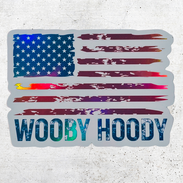 WoobyHoody American Flag Sticker - Holographic